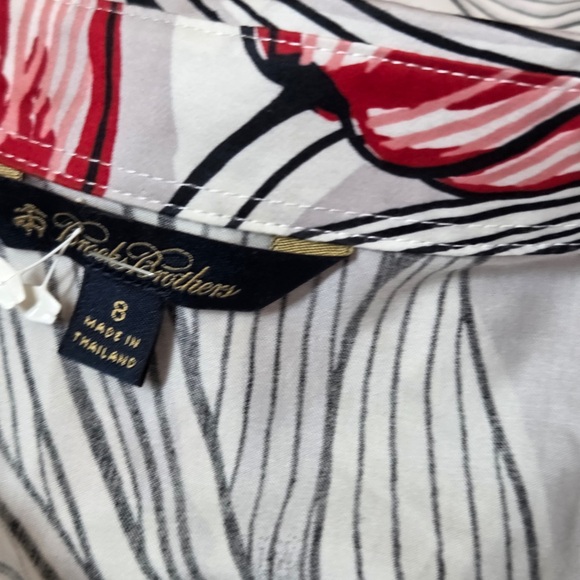 BROOKS BROTHERS Button Down Collar Dress Floral Women’s 8 6306 - Picture 6 of 8